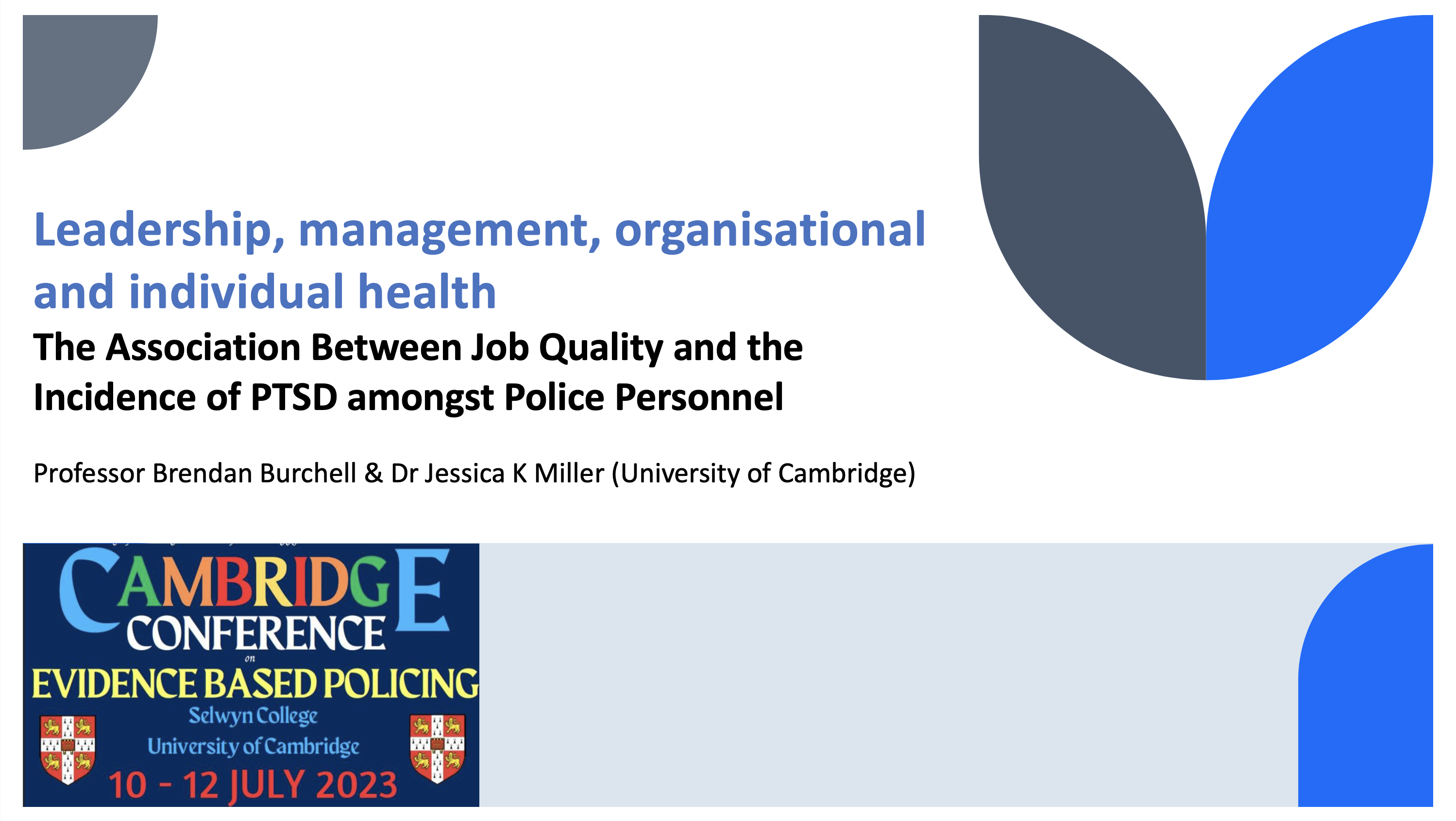 Leadership, management, organisational and individual health